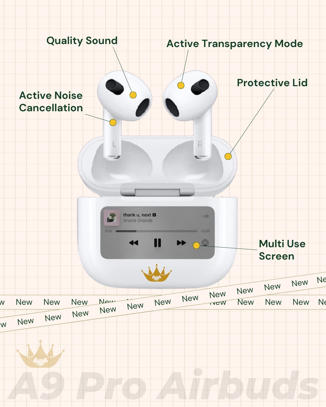 A9 Pro: Next-Gen AirPods with Intuitive Touch Panel Control